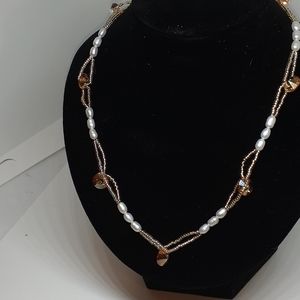 Pearls crystal and myuki handmade herringbone insp
